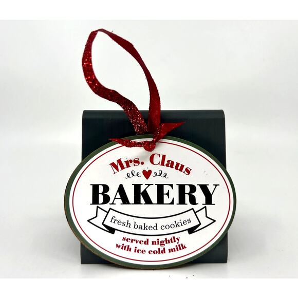 Mrs. Claus Bake Shop Sign 4 Inch Mini Bakery Holiday Christmas Decor Candyland - Picture 1 of 3